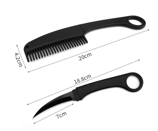 Peigne 2-en-1 avec couteau