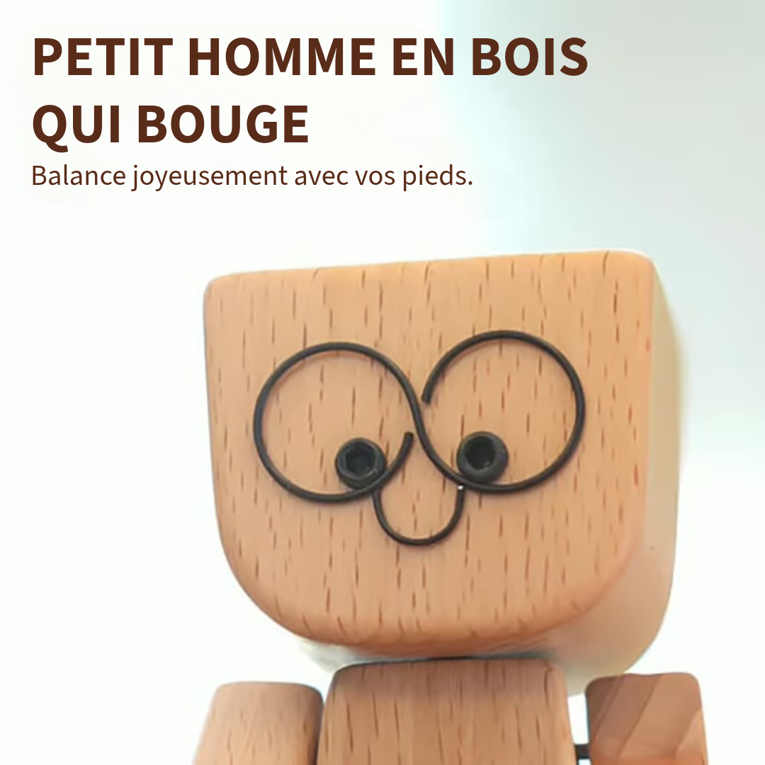 Figurine en bois charmante – 12 expressions faciales