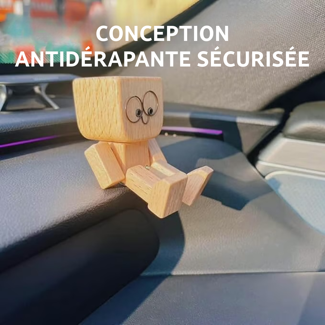 Figurine en bois charmante – 12 expressions faciales