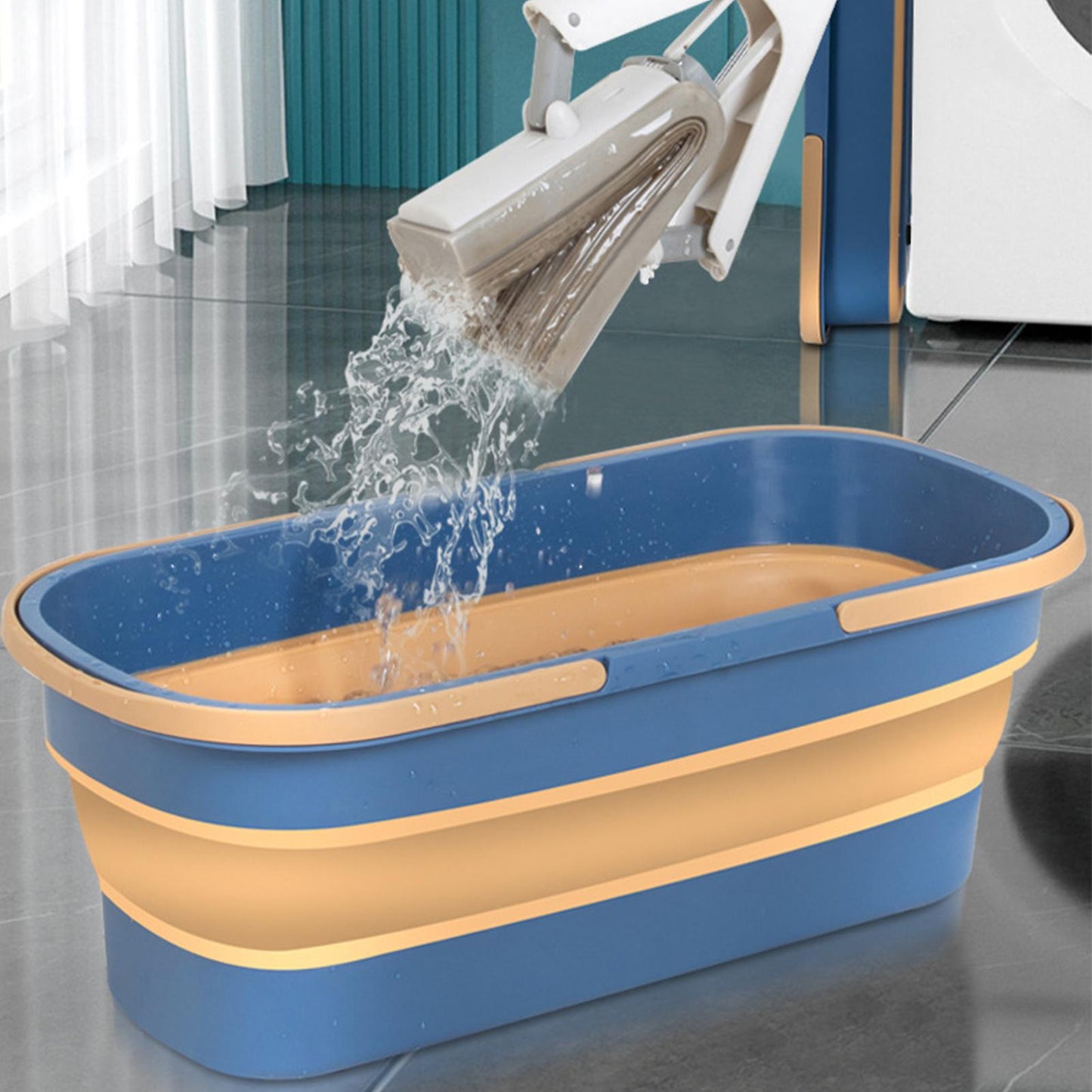 Seau rectangulaire pour serpillère | Pliable