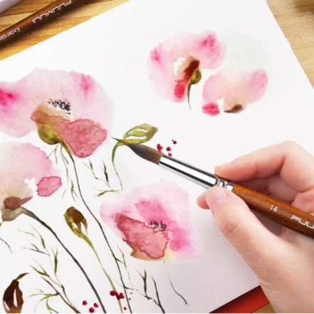 Pinceaux Aquarelle de Précision Professionnelle | 4 Pièces