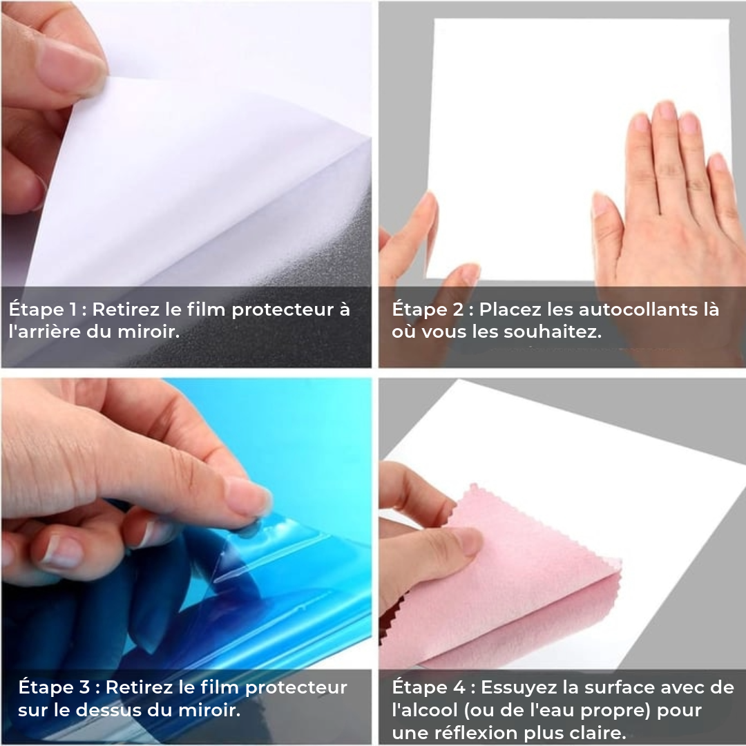 Miroir incassable auto-adhésif