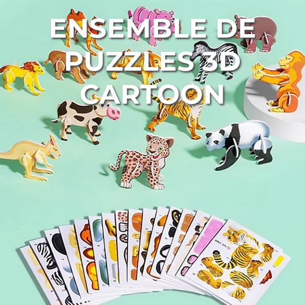Set de puzzle 3D dessin animé | 25 puzzles