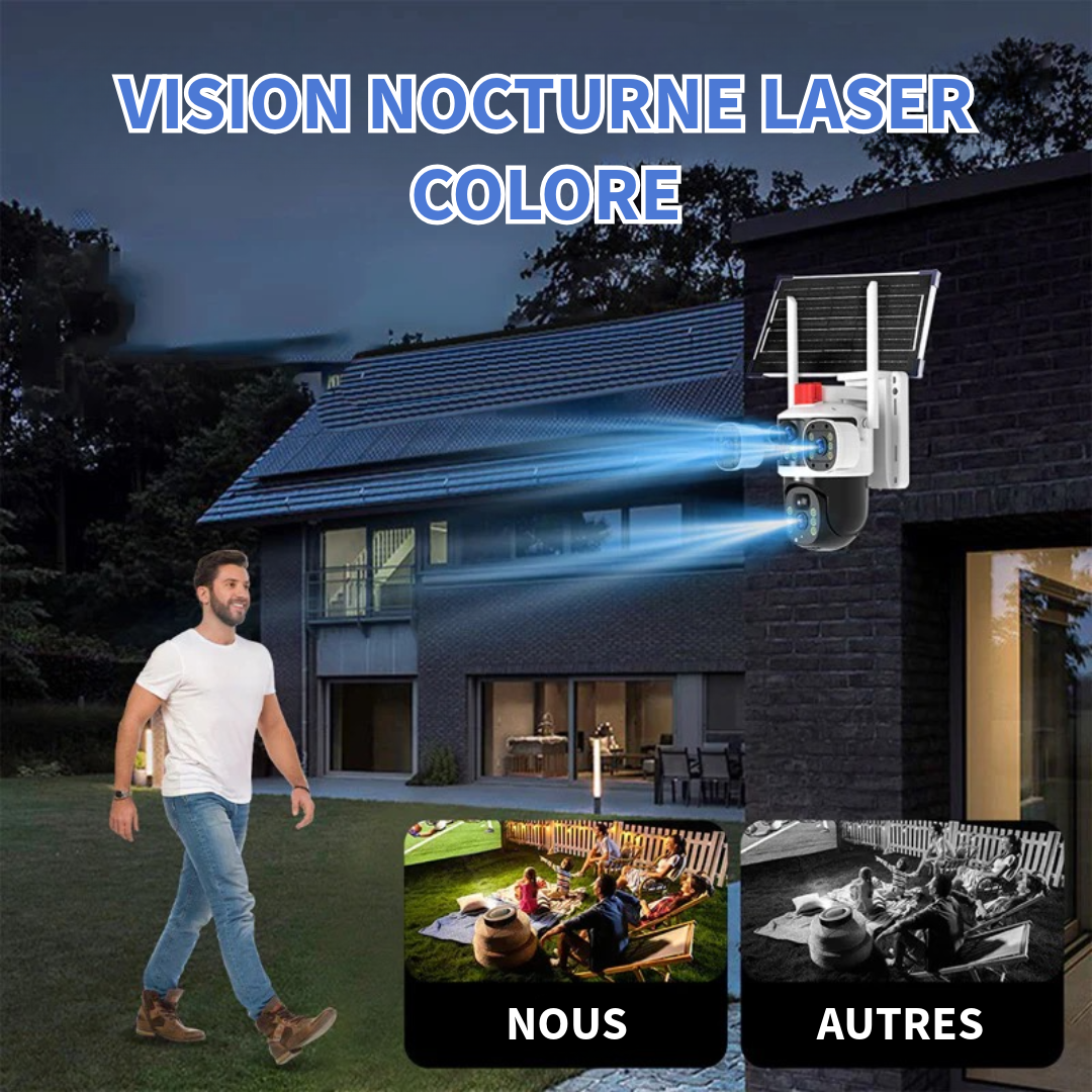 Caméra Dome Solaire à Triple Objectif