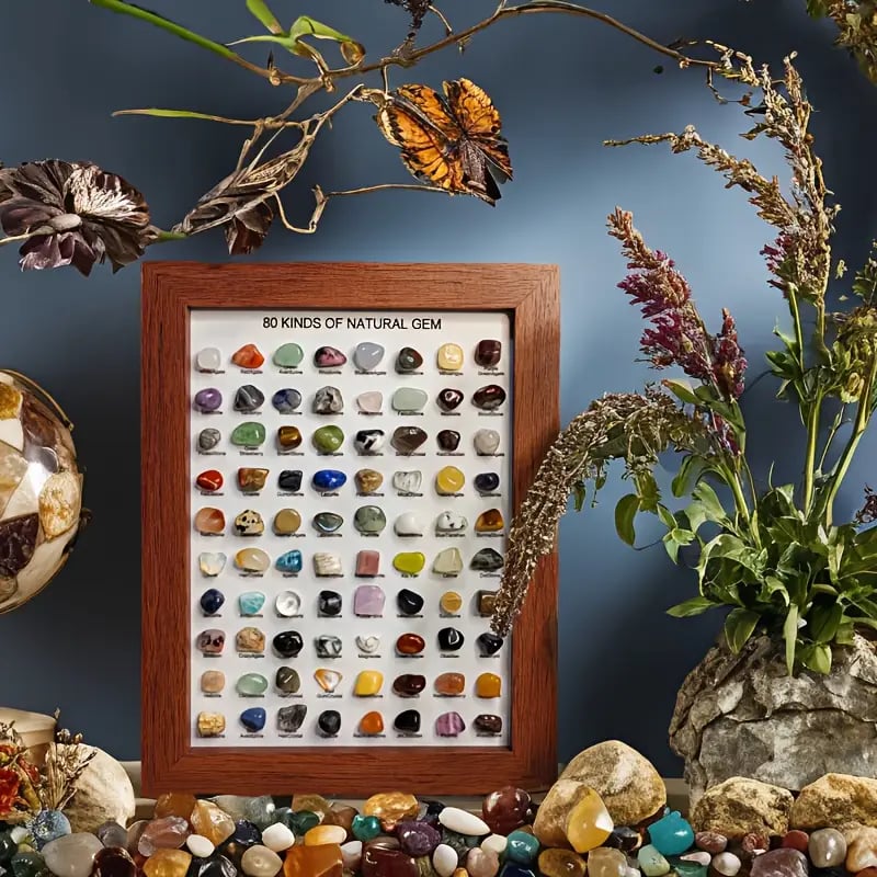 Présentoir de pierres précieuses naturelles