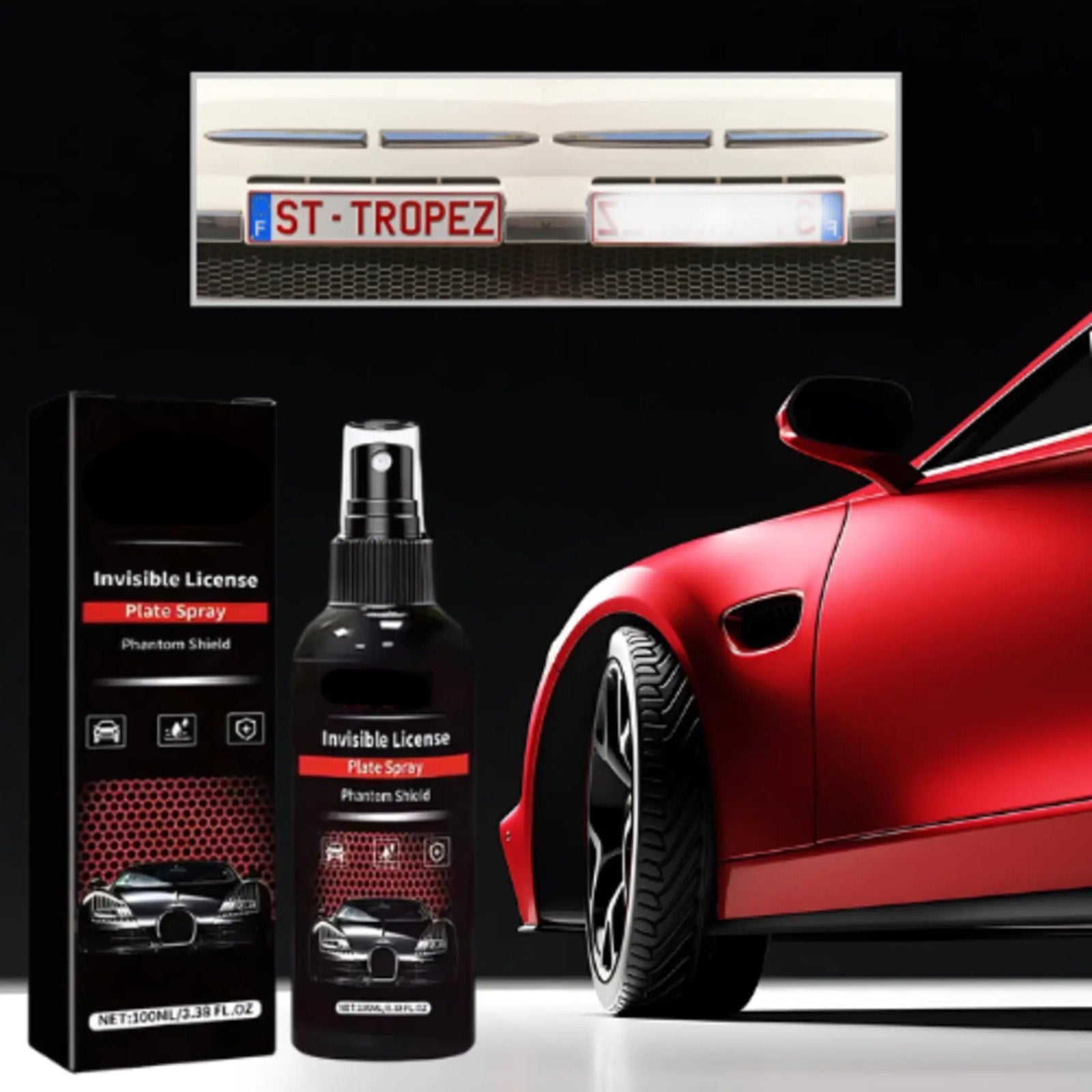 Spray plaque d'immatriculation invisible