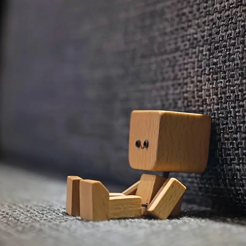 Figurine en bois charmante – 12 expressions faciales