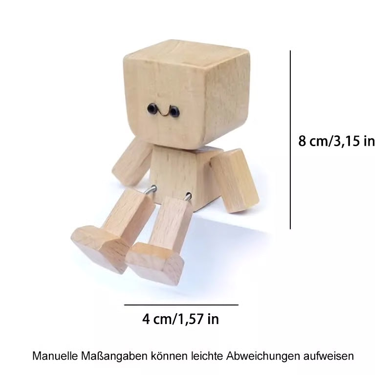 Figurine en bois charmante – 12 expressions faciales