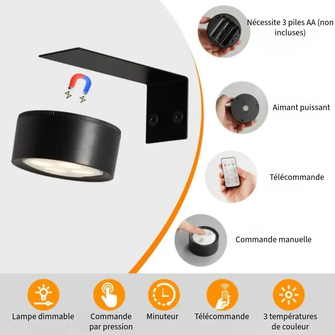 Lampe sans fil magnétique