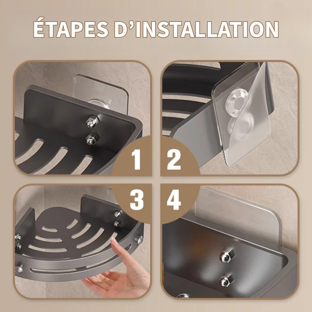 Étagère d’angle de douche sans perçage