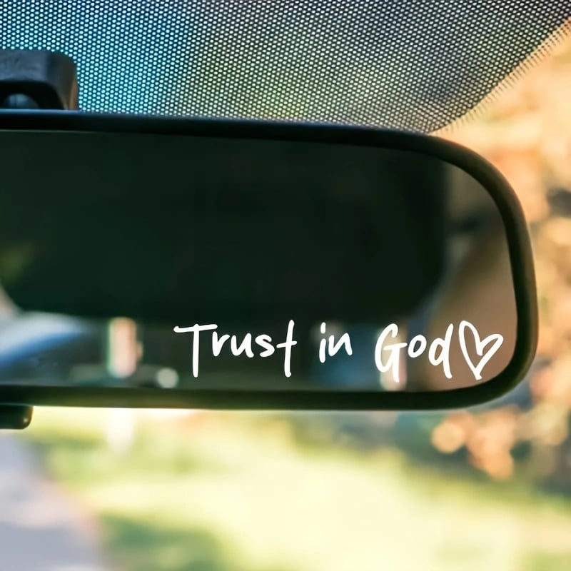 Autocollant rétroviseur "Trust in God"