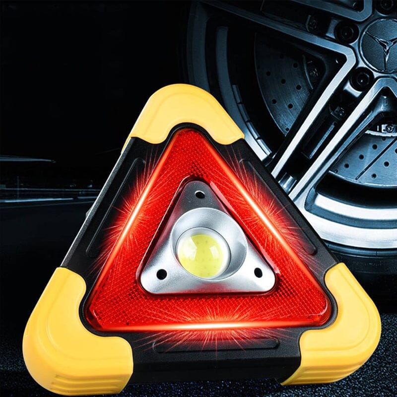 Triangle de signalisation LED 2-en-1 à énergie solaire