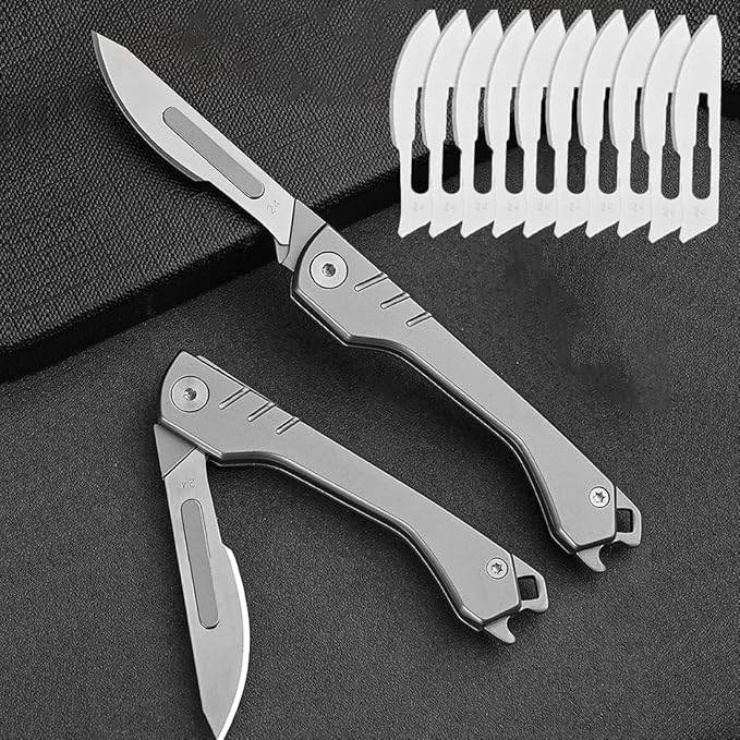 Scalpel Pliant avec 10 Lames Remplaçables