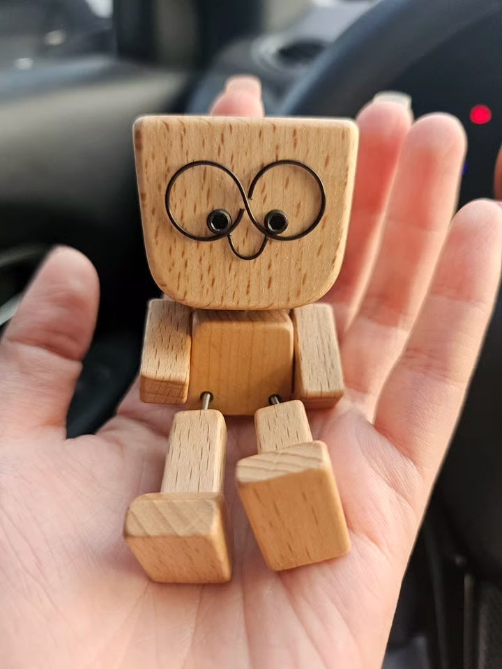Figurine en bois charmante – 12 expressions faciales