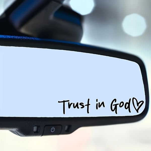 Autocollant rétroviseur "Trust in God"