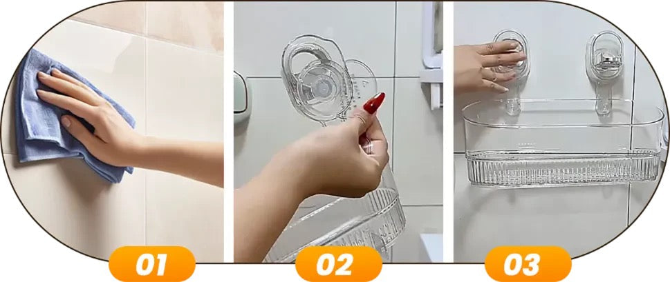 Étagère de rangement avec ventouse
