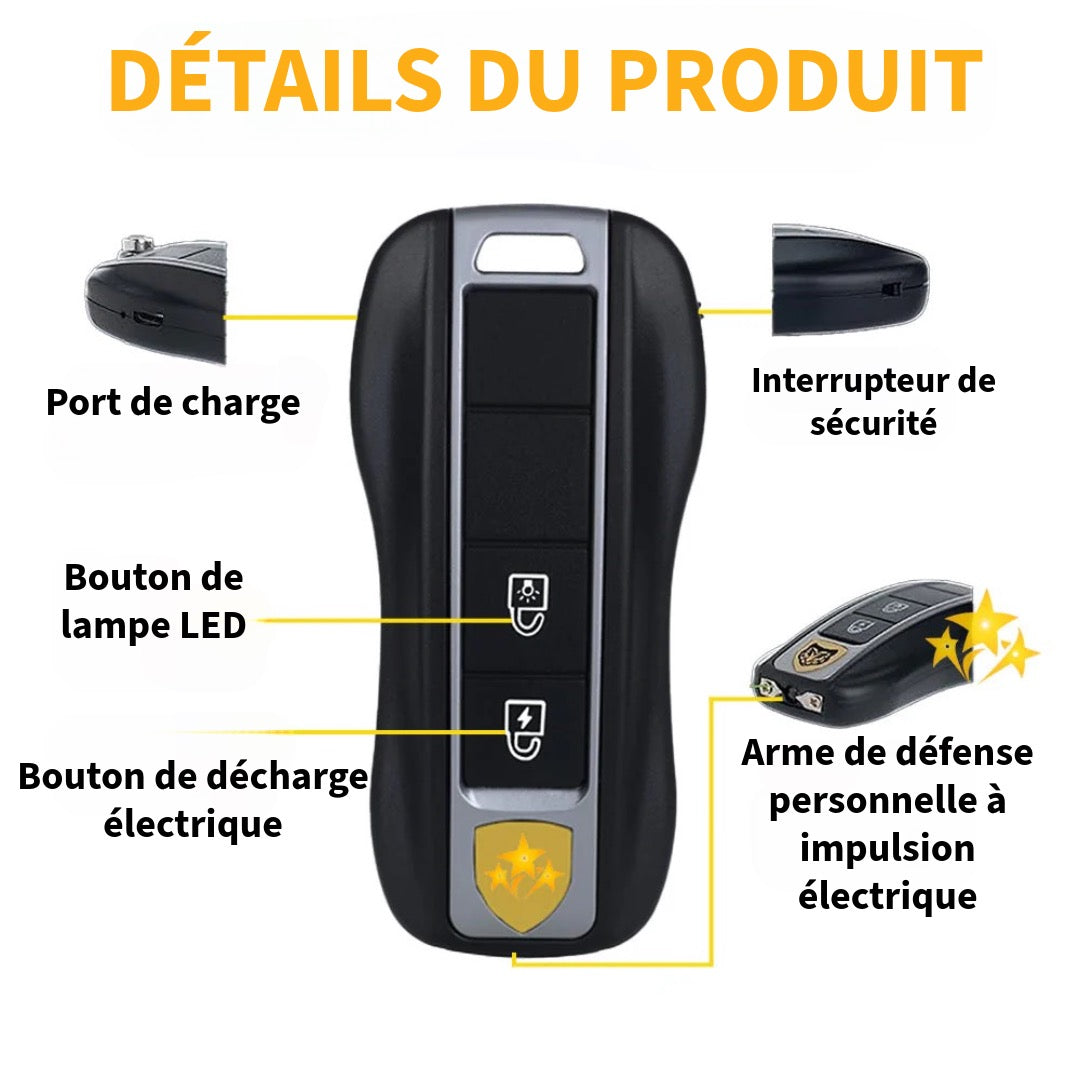 Lampe de Défense en Forme de Clé de Voiture
