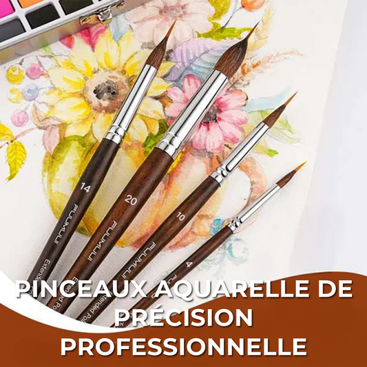 Pinceaux Aquarelle de Précision Professionnelle | 4 Pièces