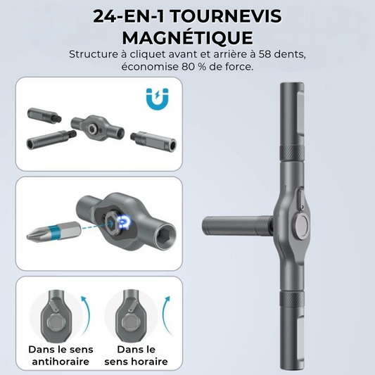 Ensemble de Tournevis Magnétique Professionnel 24-en-1
