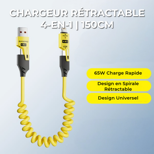 Chargeur Rétractable 4-en-1 | 150 cm