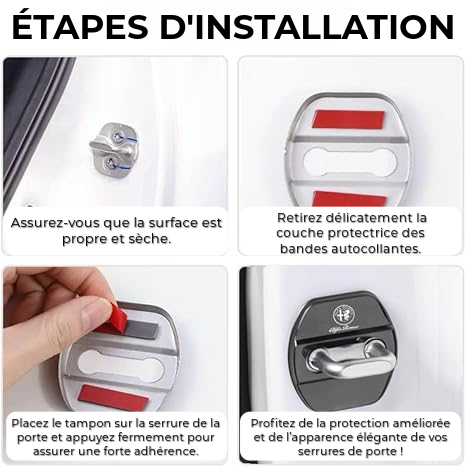 Protection de Verrouillage de Porte de Voiture de Luxe | 4 Pièces
