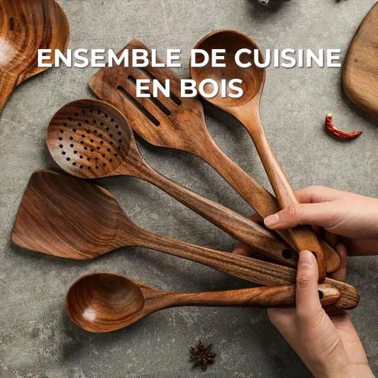 Ensemble de cuisine en bois | 5 pièces