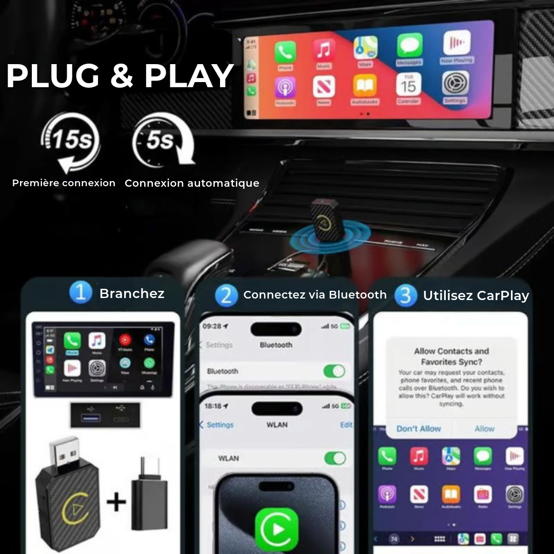 Mini Adaptateur CarPlay Sans Fil