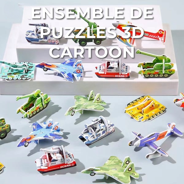Set de puzzle 3D dessin animé | 25 puzzles