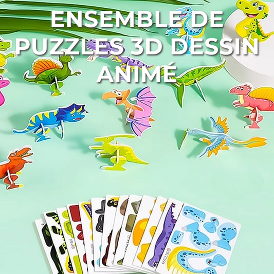Set de puzzle 3D dessin animé | 25 puzzles