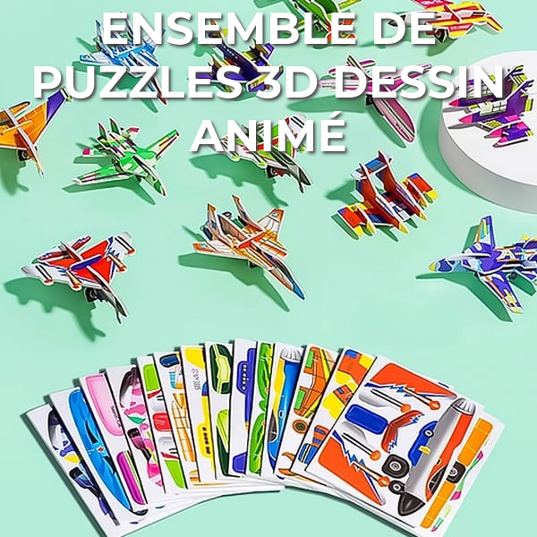 Set de puzzle 3D dessin animé | 25 puzzles