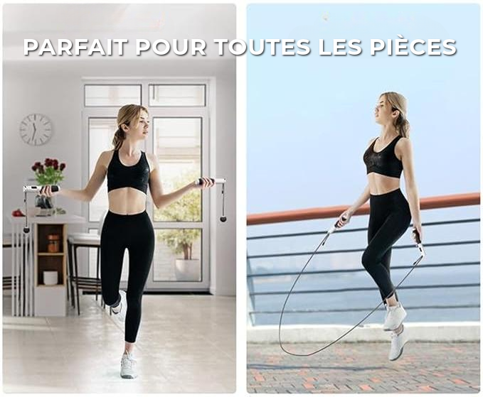 Corde à sauter 2-en-1 multifonction