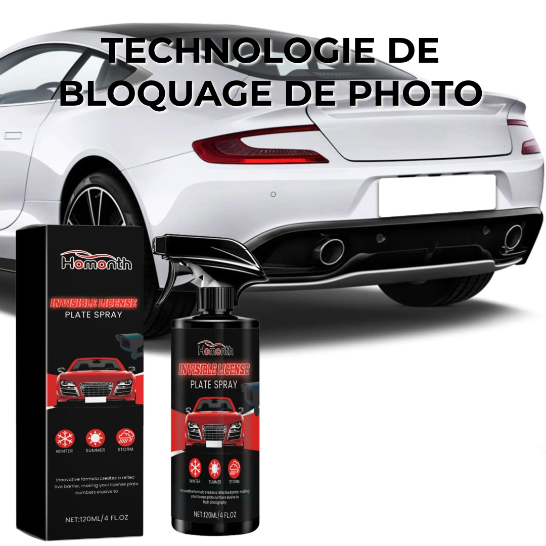 Spray plaque d'immatriculation invisible