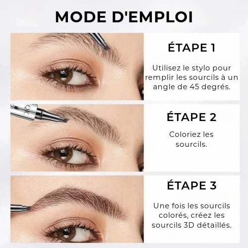 Stylo à sourcils 3D résistant à l'eau