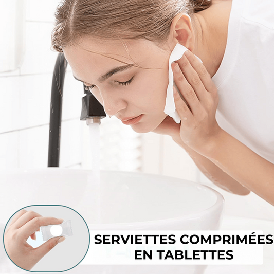 Serviettes compressées en tablettes