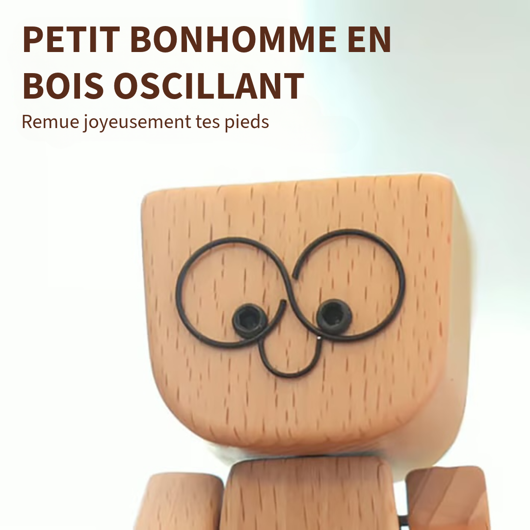 Charmant personnage en bois – 12 expressions faciales