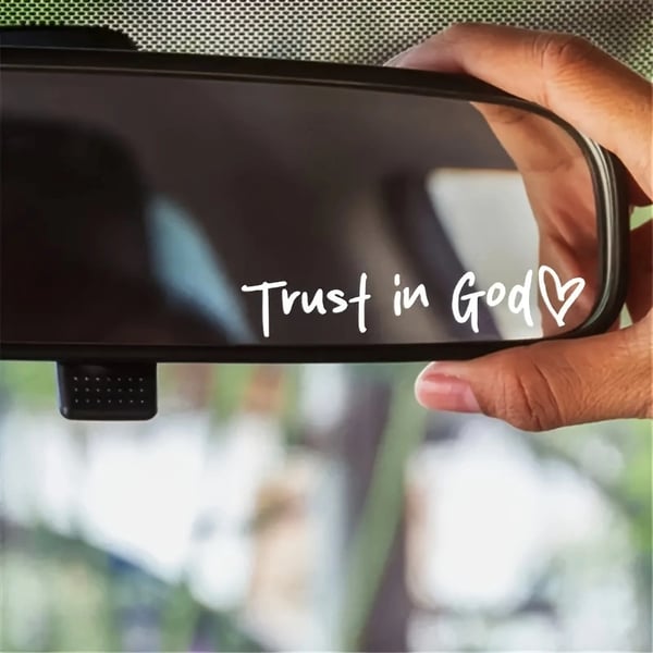 Autocollant rétroviseur "Trust in God"