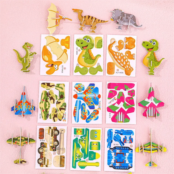 Set de puzzle 3D dessin animé | 25 puzzles