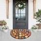 Tapis d'entrée demi-lune style bohème – Antidérapant & Doux